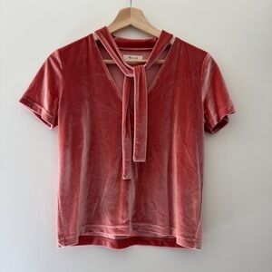 Madewell Velvet Tie Front Top